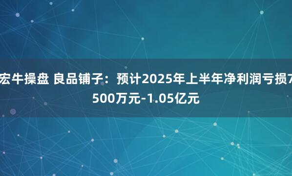 宏牛操盘 良品铺子：预计2025年上半年净利润亏损7500万元-1.05亿元