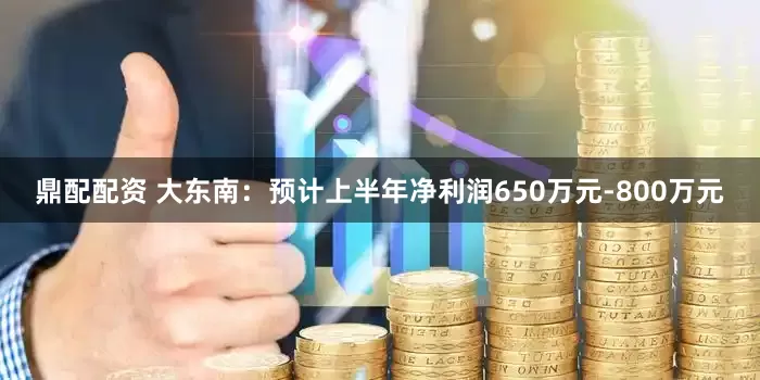 鼎配配资 大东南：预计上半年净利润650万元-800万元