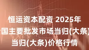 恒运资本配资 2025年8月4日全国主要批发市场当归(大条)价格行情