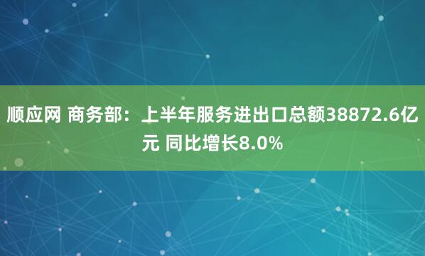 顺应网 商务部：上半年服务进出口总额38872.6亿元 同比增长8.0%