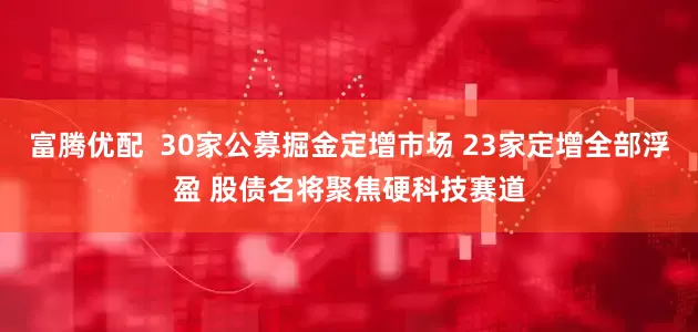 富腾优配  30家公募掘金定增市场 23家定增全部浮盈 股债名将聚焦硬科技赛道